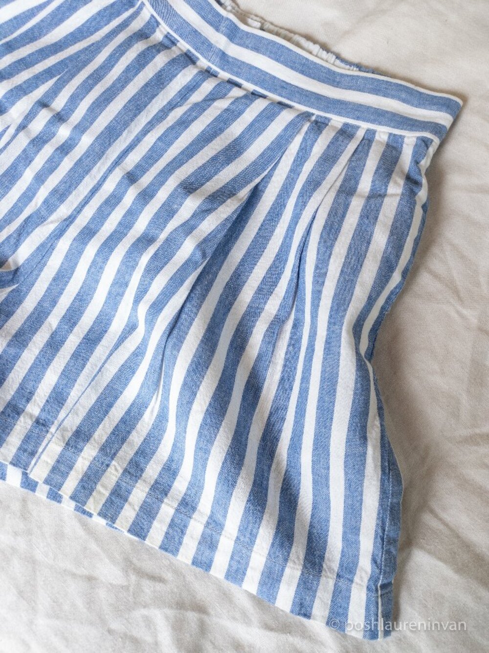 Hudson North The Modern Uniform Striped Linen Blend High Waisted Shorts M Women